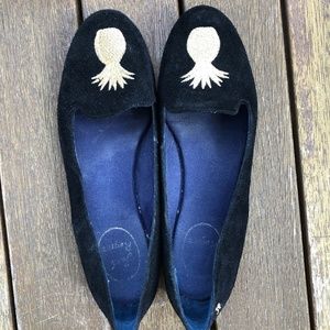 Black Jack Rogers suede pineapple flats
